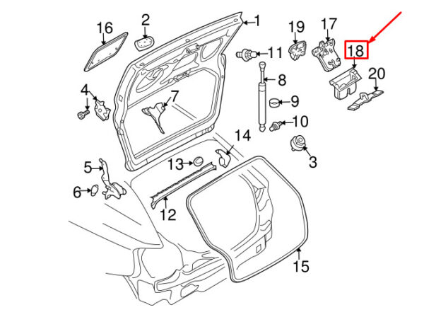 8P4827520A - NEW AUDI A3 SPORTBACK 8P REAR TRUNK LID LATCH COVER 8P4827520A ORIGINAL