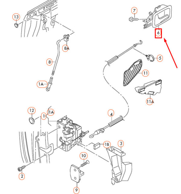 8P4837020E7PE - NEW AUDI A3 8P FRONT RIGHT DOOR INNER ACTUATOR 8P4837020E7PE ORIGINAL