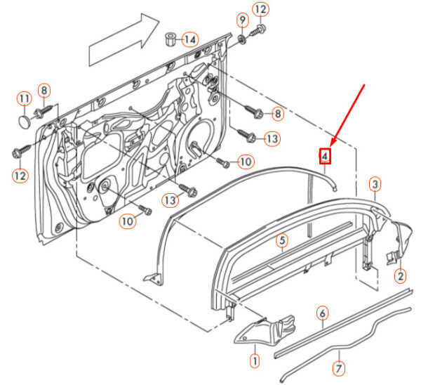 8P4837440B - NEW AUDI A3 8P FRONT RIGHT WINDOW GLASS SEAL 8P4837440B ORIGINAL