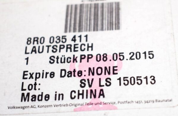 8R0035411 - Audi Q5 8R Rear Left Door Speaker 8R0035411 NEW GENUINE