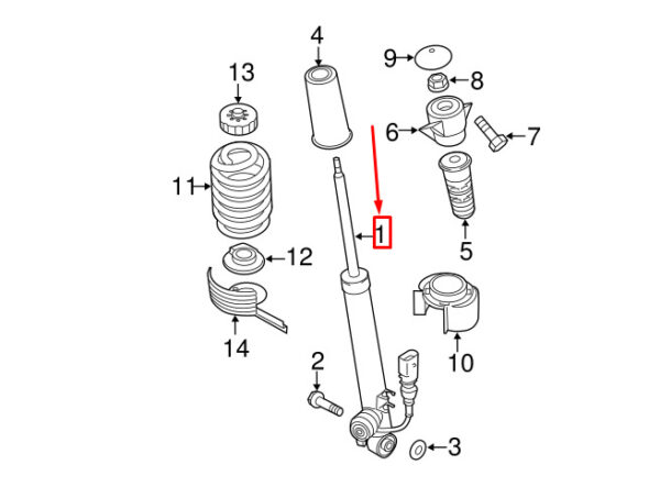 8R0513035AE - NEW AUDI Q5 8R REAR SHOCK ABSORBER 8R0513035AE