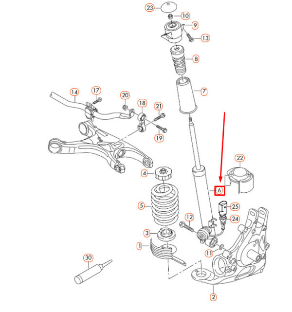 8R0513035E - AUDI Q5 8R REAR GAS SHOCK ABSORBER 8R0513035E NEW GENUINE