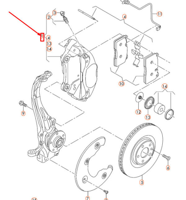 8R0615108F - NEW AUDI Q5 8R FRONT RIGHT BRAKE CALIPER 8R0615108F ORIGINAL