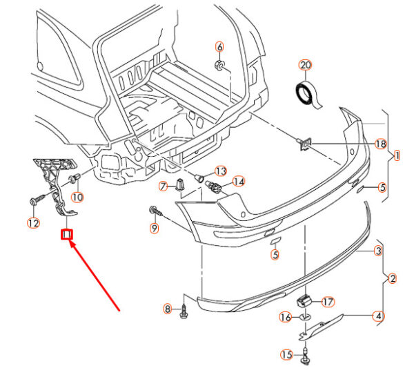 8R0807453B - NEW AUDI Q5 8R REAR LEFT CAR DRIVER SECTION 8R0807453B