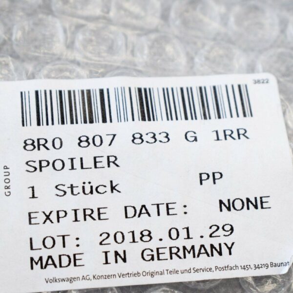 8R0807833G1RR - NEW 2016 AUDI Q5 8R S-LINE HIP BUMPER VALIANT PANEL 8R0807833G 1RR ORIGINAL