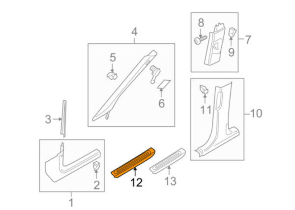 8R0853373D01C - NEW AUDI Q5 8R FRONT LEFT SIDE INTERIOR SILL STRIP 8R0853373D01C OEM