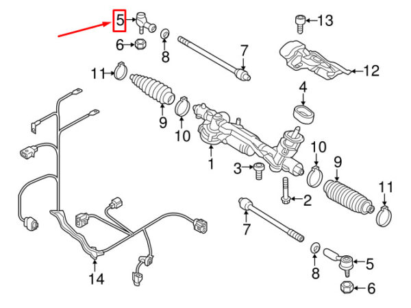 8S0423812A - NEW AUDI TT ROADSTER FV RIGHT OUTER STEERING TIE ROD END 8S0423812A ORIGINAL