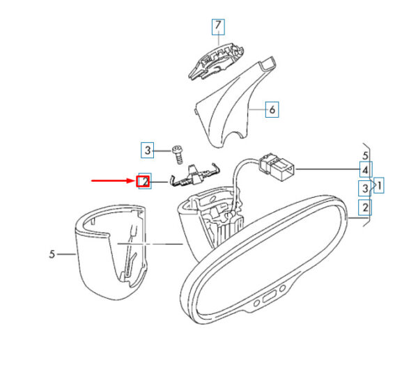 8S0857945 - New AUDI R8 42 Interior Mirror Spring Clip 8S0857945