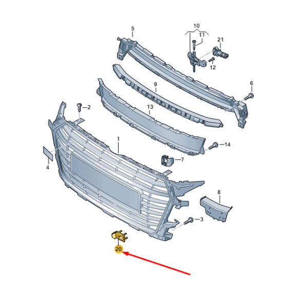 8S0919268 - AUDI TT FV 8S Front Right Ultrasound Sensor Trim 8S09192683FZ NEW GENUINE