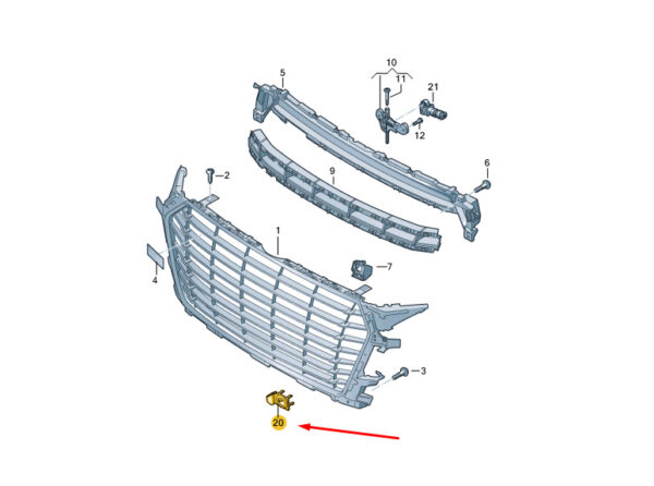 8S0919268B3FZ - NEW AUDI TT FV COOLER GRILLE RIGHT ULTRASONIC SENSOR -TRIM 8S0919268B3FZ