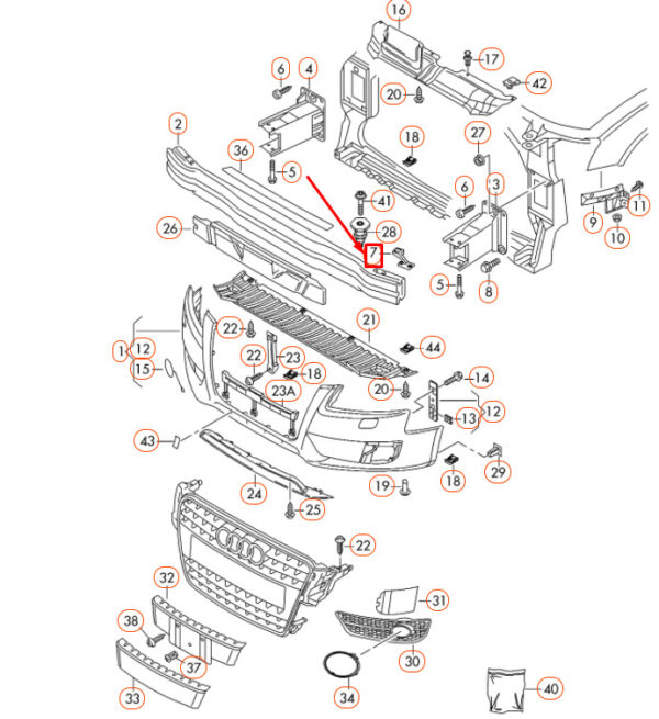8T0807333 - NEW AUDI A5 8T3 FRONT BUMPER LEFT SUPPORT BRACKET 8T0807333 ORIGINAL
