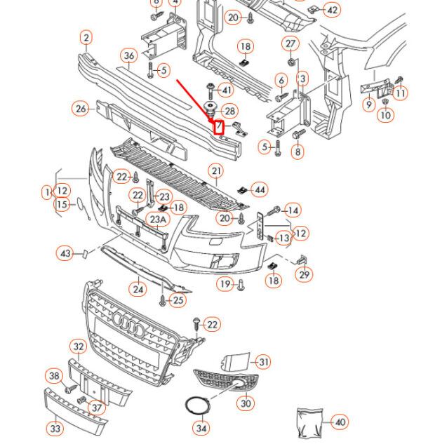 8T0807334 - OEM AUDI A5 8T3 FRONT BUMPER RIGHT BRACKET 8T0807334 GENUINE