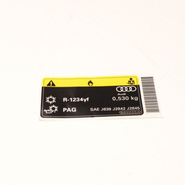 8U0010515A - NEW AUDI Q3 8U AC LABEL 8U0010515A ORIGINAL