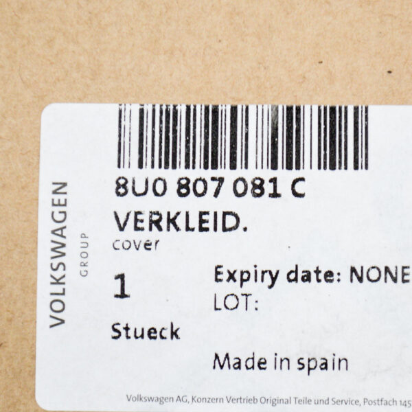 8U0807081C - NEW AUDI Q3 8U COOLER SUPPORT COVER TRIM 8U0807081C 2013