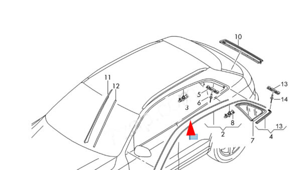 8U08537031P9 - NEW AUDI Q3 8U LEFT UPPER WINDOW MOLDING COVER 8U08537031P9 2014OEM