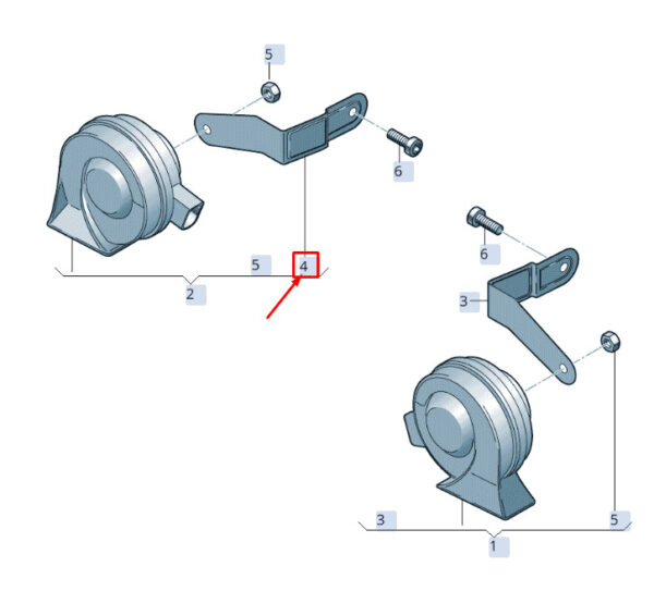 8U0951230A - Audi RSQ3 8U spring bracket for signal horn right 8U0951230A NEW ORIGINAL