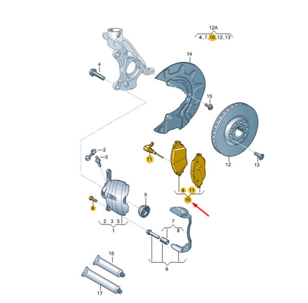 8V0698151S - NEW AUDI Q2 FRONT WHEEL BRAKE BLOCK SET 8V0698151S GENUINE