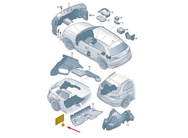 8V0863435 - AUDI Q5 FY Foam Underlay 8V0863435 NEW GENUINE