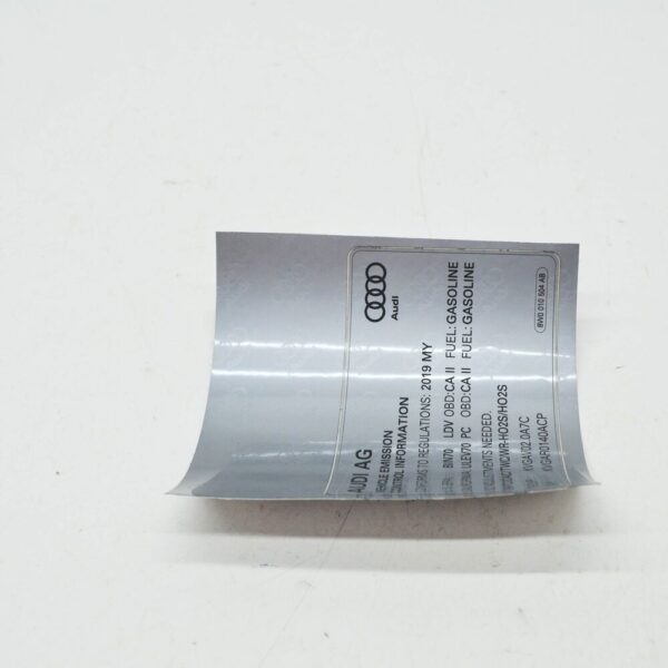 8W0010504AB - NEW AUDI A4 B9 EMISSION DATA PLATE 8W0010504AB ORIGINAL