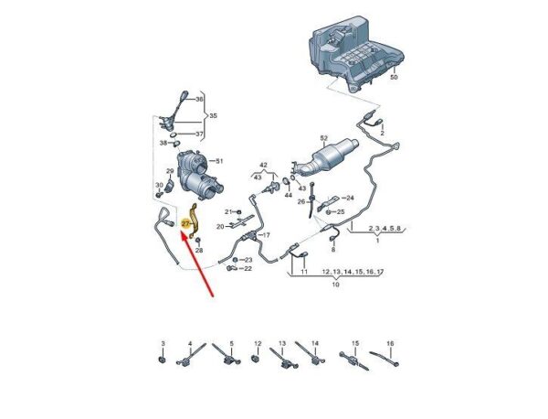 8W0131035D - AUDI A4 B9 Reduction Agent Tank Transfer Line Bracket 8W0131035D NEW GENUINE