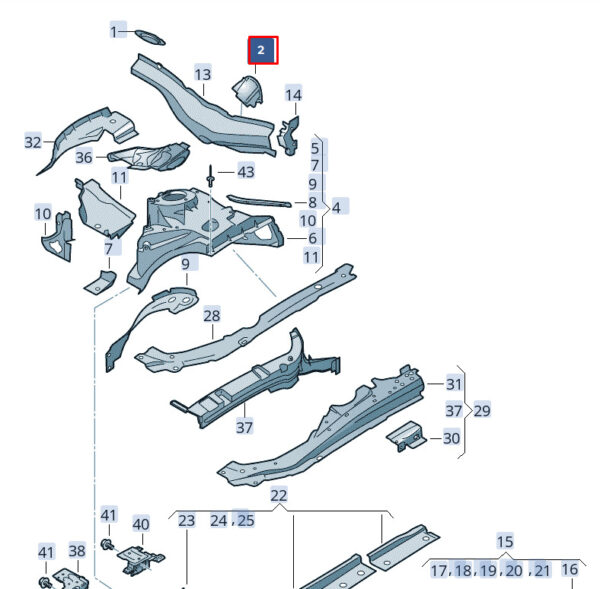 8W1805673C - New AUDI RS4 Avant B9 Front Reinforcement Grommet LHD 8W1805673C