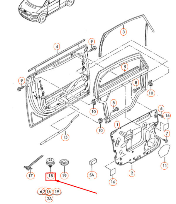 8Z0868243 - Audi A2 8Z front door trim 8Z0868243 NEW REAL