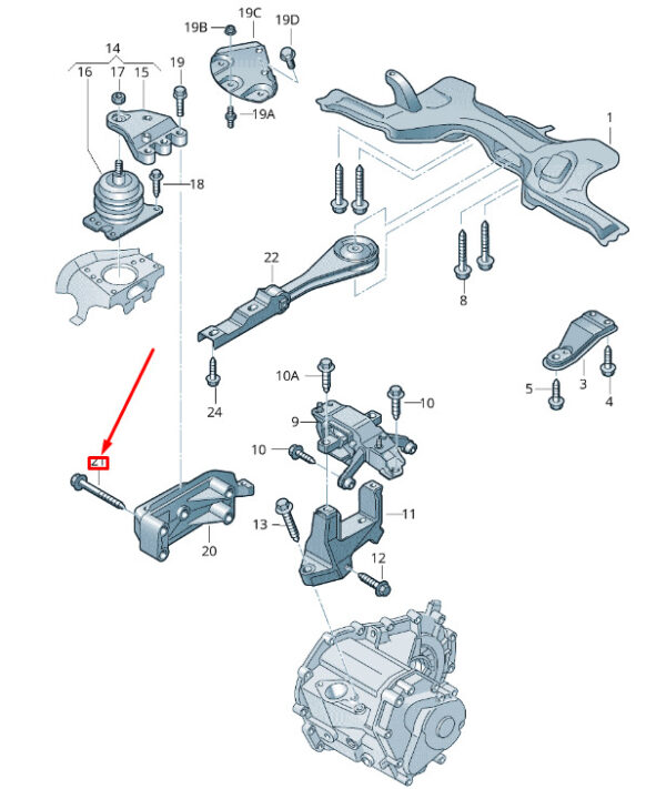 N90628303 - NEW AUDI Q5 8R ENGINE MOUNT HEXAGON BOLT N90628303 ORIGINAL