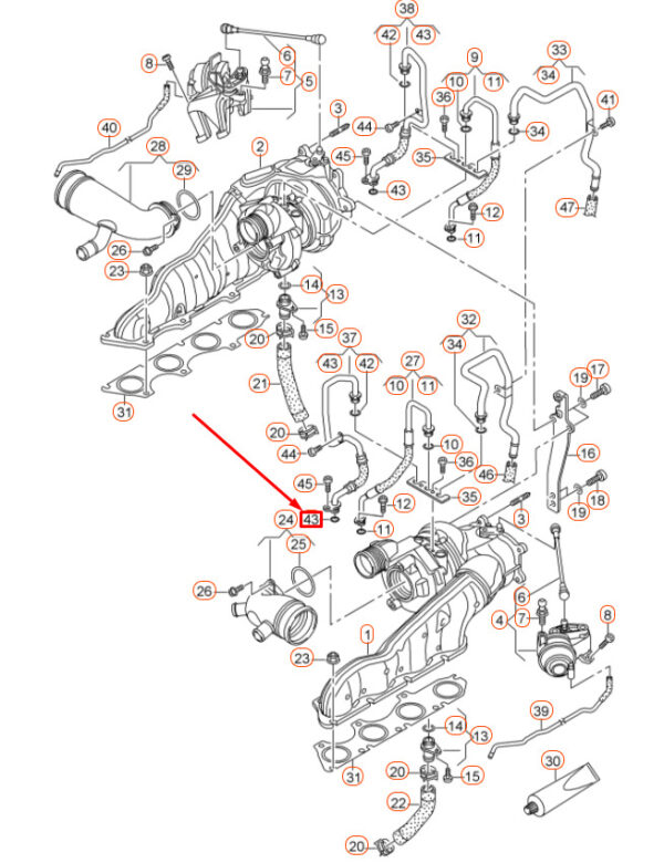 WHT001011A - NEW AUDI A6 C7 FEED COOLANT PIPE RING WHT001011A ORIGINAL
