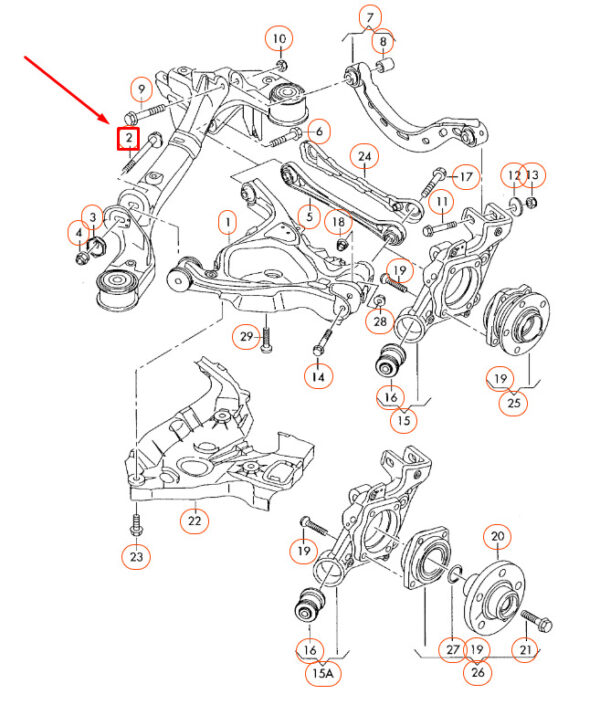WHT001682 - Audi A6 C6 Rear Lower Arm Eccentric Screw WHT001682 NEW
