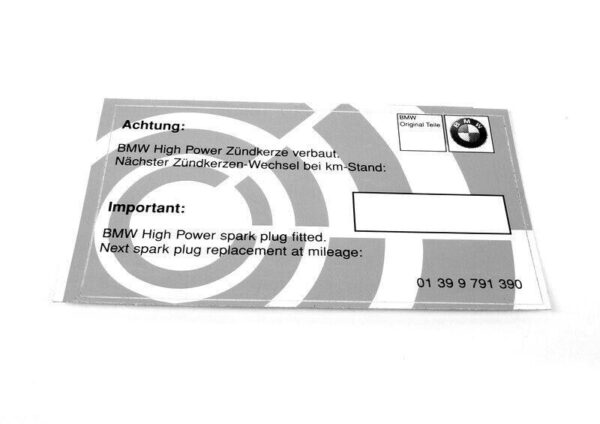 01399791390 - BMW E28 E30 E31 E32 GENUINE Candle Service Sticker Label 01399791390