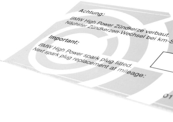 01399791390 - BMW E28 E30 E31 E32 GENUINE Candle Service Sticker Label 01399791390
