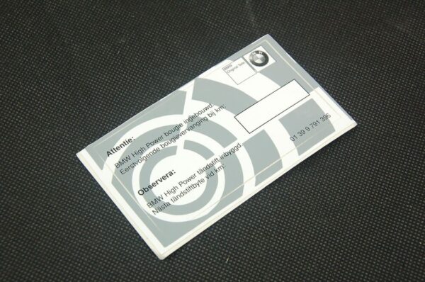 01399791396 - BMW E30 E36 E39 E90 E60 Original Sticker Tag 01399791396