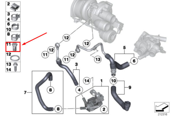 07119905973 - MINI Cooper S CLUBMAN R55 Cooling System Hollow Screw 07119905973 NEW REAL