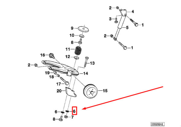 07119931096 - BMW 3 E46 washer for stabilizer rod suspension 07119931096 9931096