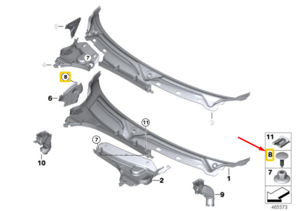 07147283890 - MINI COOPER F56 windshield plug-in bracket 07147283890, original part
