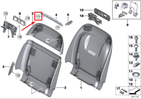 07149158226 - 10x NEW BMW X5 G05 SEAT AXIAL SECUGRAPS 9158226 07149158226 GENUINE