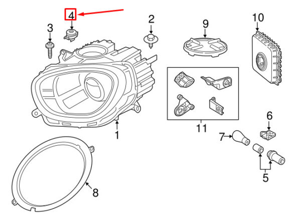 07149310339 - MINI CLUBMAN F54 Headlight Alignment Element 07149310339 9310339 NEW GENUINE