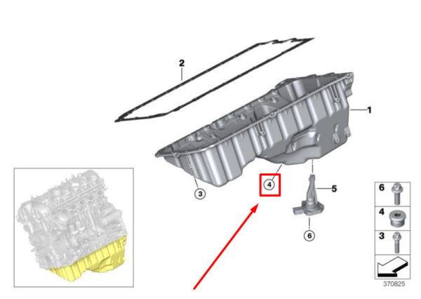 11117849396 - BMW 4 Coupe F32, F82 engine oil drain screw 7849396 11117849396 NEW ORIGINAL