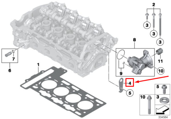11127589980 - NEW MINI R60 ENGINE CYLINDER HEAD HOLDER MOUNT 7589980 11127589980 GENUINE