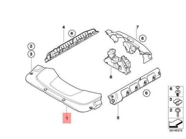 OEM BMW E65 745D SEDAN RADIATOR HOUSING TRIM COVER 11147791995 GENUINE NEW