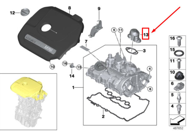 11148483903 - MINI COOPER F56 high pressure pump cover 11148483903 8483903 NEW ORIGINAL