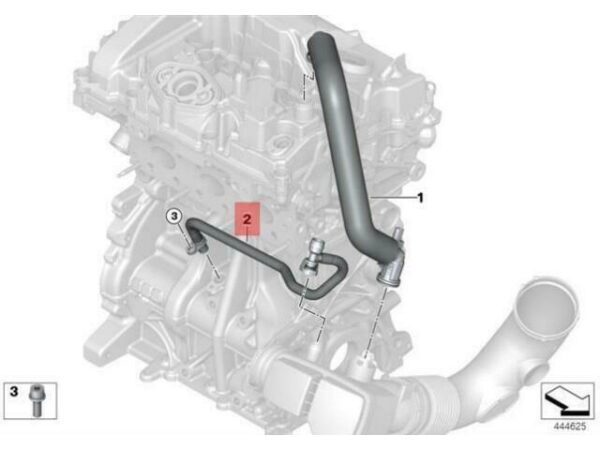 11158608766 - OEM BMW F20N F21N F22 F23 F30N CRANKCASE VENTILATION PIPE 11158608766 GENUINE