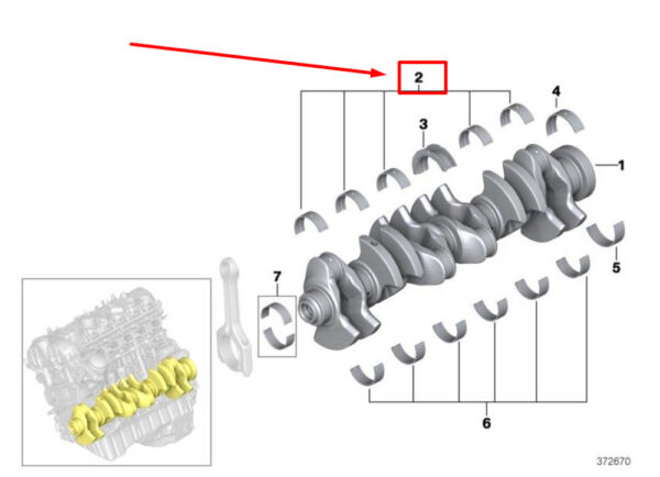 11217849234 - BMW 2 Coupe F22, F87 Crankshaft Bearing Shell 7849234 11217849234 NEW GENUINE