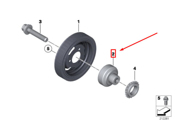 11237537697 - OEM MINI CABRIO R57 VIBRATION DAMPER CRANKSHAFT PULLEY HUB 11237537697 GENUINE