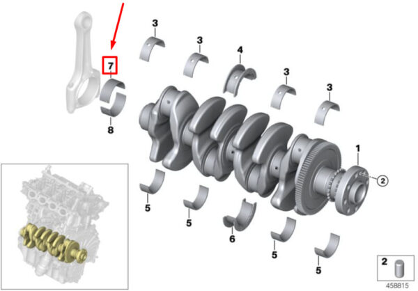 11247620969 - MINI CLUBMAN F54 Crankshaft Connector Bearing Bowl 11247620969 NEW GENUINE
