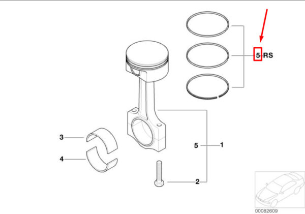 11257508555 - NEW OEM MINI CABRIO R52 ENGINE PISTON RING SET 11257508555 7508555 GENUINE