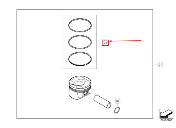 11257588266 - MINI Cooper Clubman R55 JCW Piston Ring Repair  11257588266 NEW