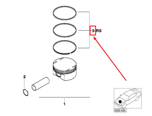 11257649927 - NEW BMW 7 F01, F02 PISTON RINGS SET 11257649927 7649927 ORIGINAL