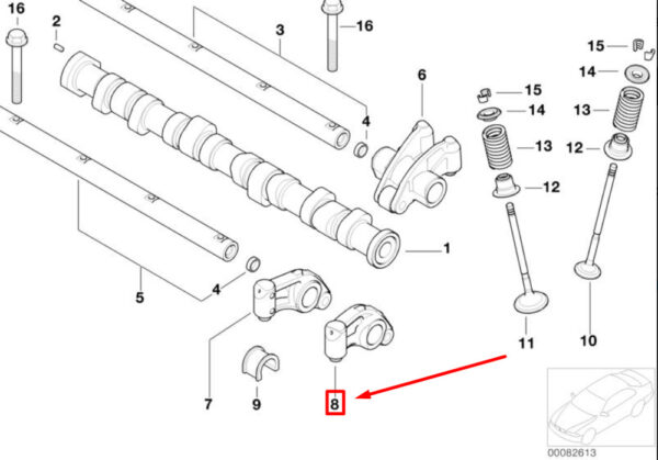 11337514978 - NEW OEM MINI COOPER R50, R53 LEFT INLET ROCKER ARM 11337514978 7514978 GENUINE