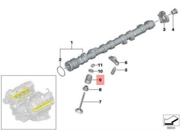 11347507812 - OEM BMW E65 E66 E67 RR1 RR1N RR2 RR2N ENGINE VALVE SPRING 11347507812 GENUINE